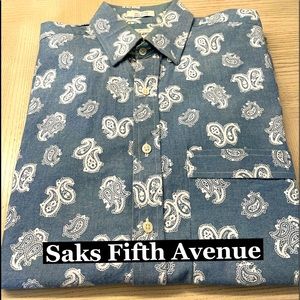 Saks Fifth Ave, Paisley Print Shirt Sz S